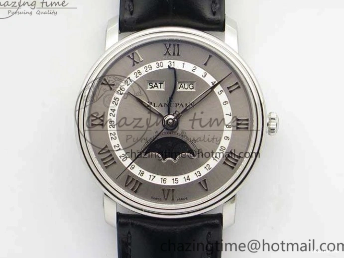 0128 MultiPurpose Villeret 6654 SS Complicated Function OMF 1:1 Best Edition White Dial on Black Leather Strap A6654 V 7901